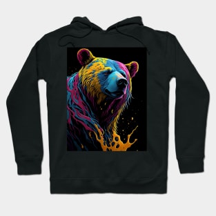 Splash Art of a Grizzly Bear Hoodie